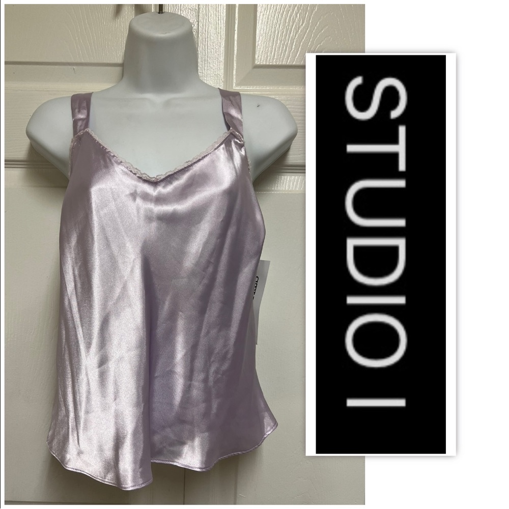 STUDIO I Lilac Satin Lounge Cami